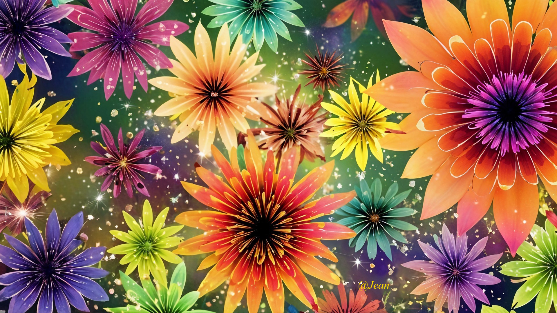 Colorful Flower Arrangement with Dreamy Background