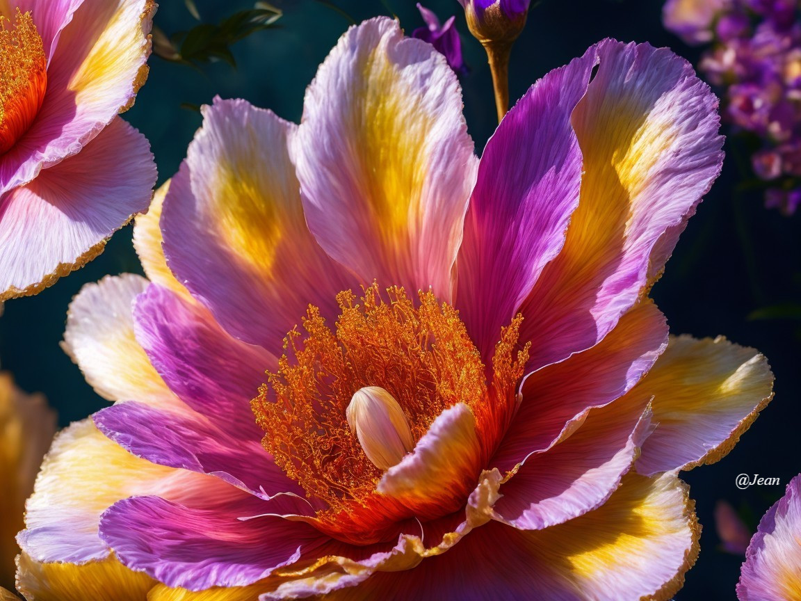 Vibrant Oversized Flower with Colorful Petals