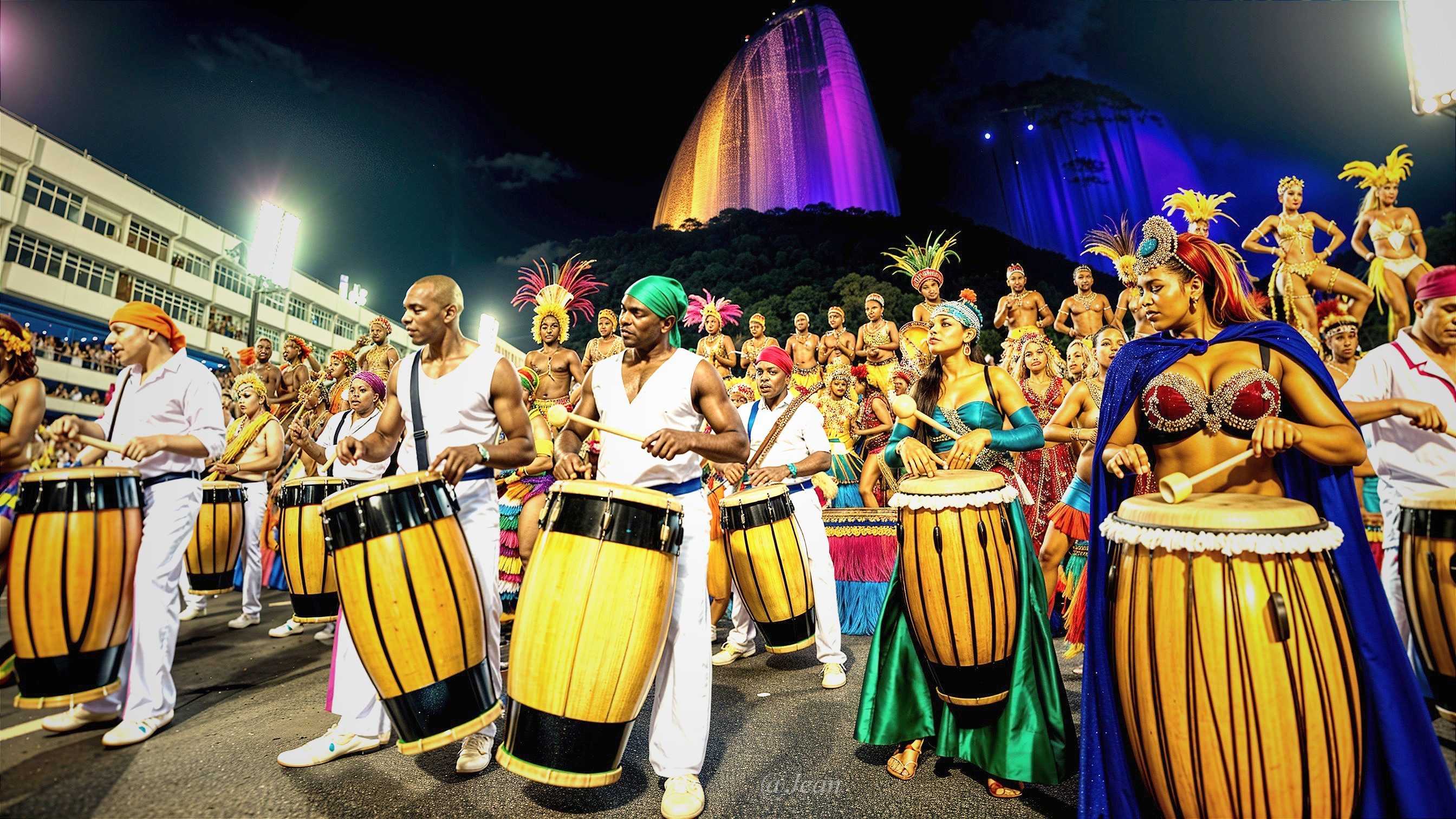 Lively Carnival Celebration with Colorful Costumes