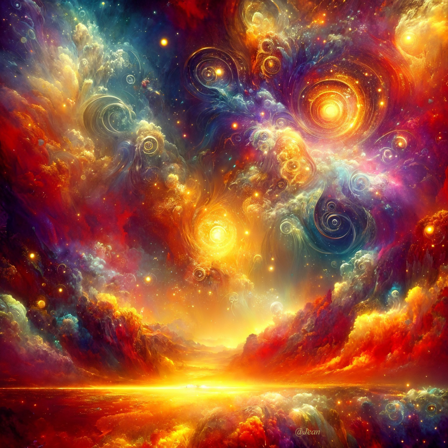 Vibrant Cosmic Scene with Galaxies and Stars