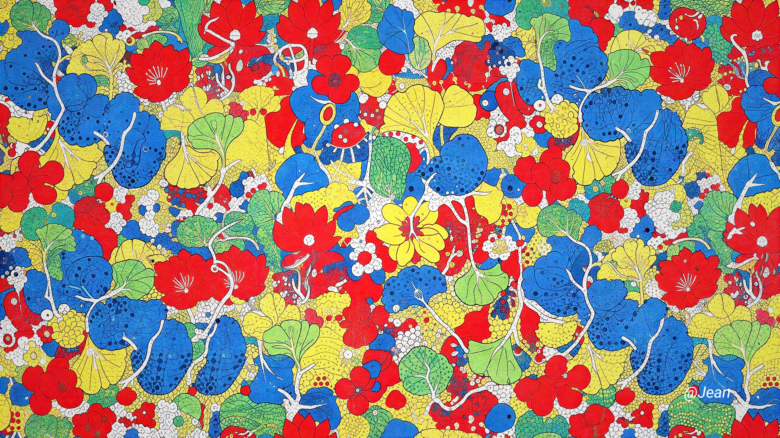 Vibrant Abstract Floral Pattern Wallpaper Design