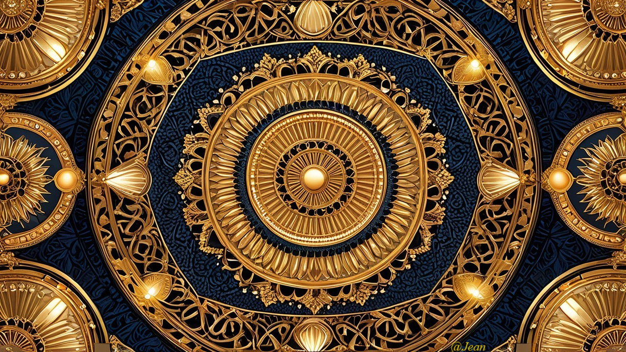 Intricate Blue and Gold Pattern Design Overview