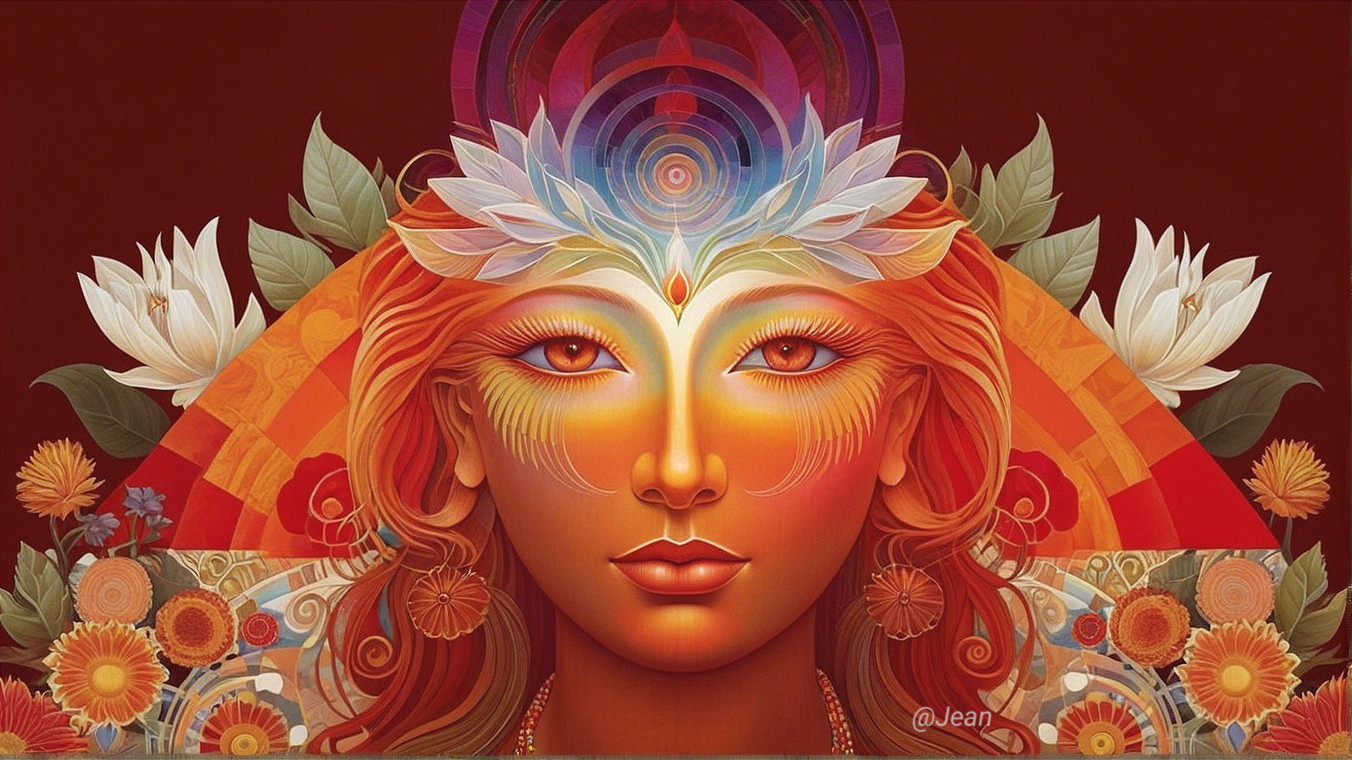 Stylized Representation of a Serene Woman's Face