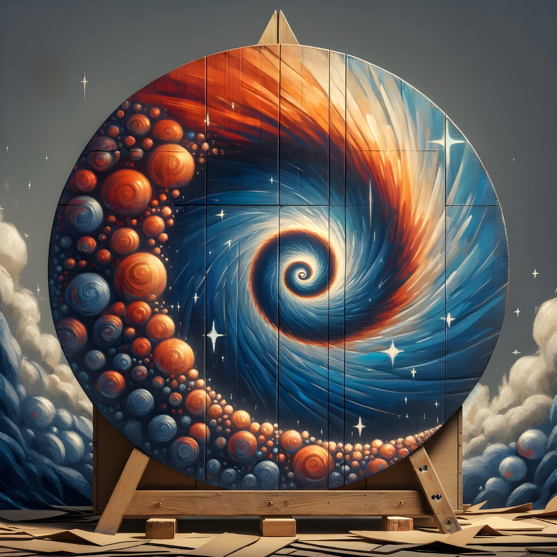 Swirling Vortex Design with Cosmic Atmosphere