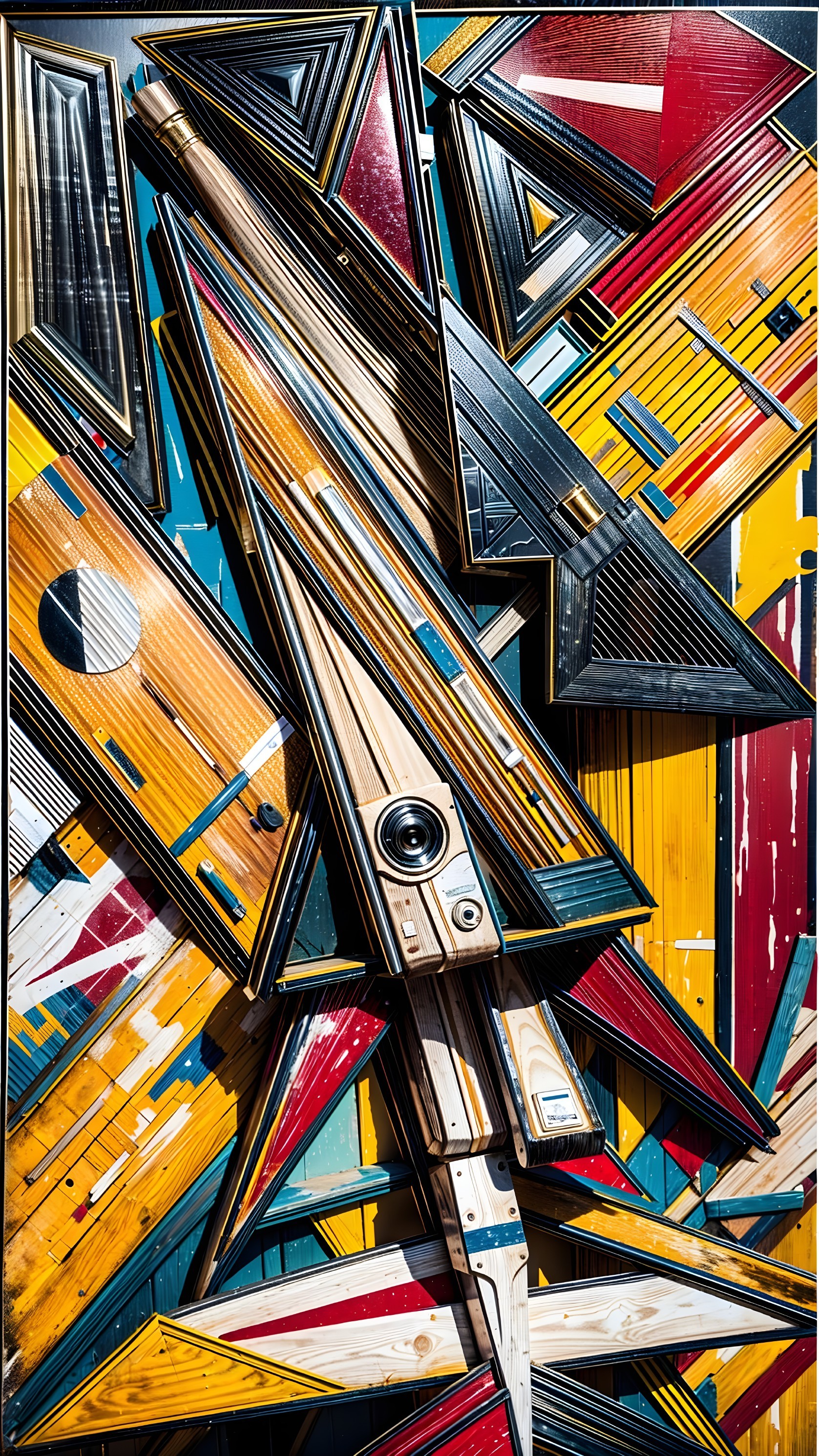 Abstract Artwork with Geometric Shapes and Colors