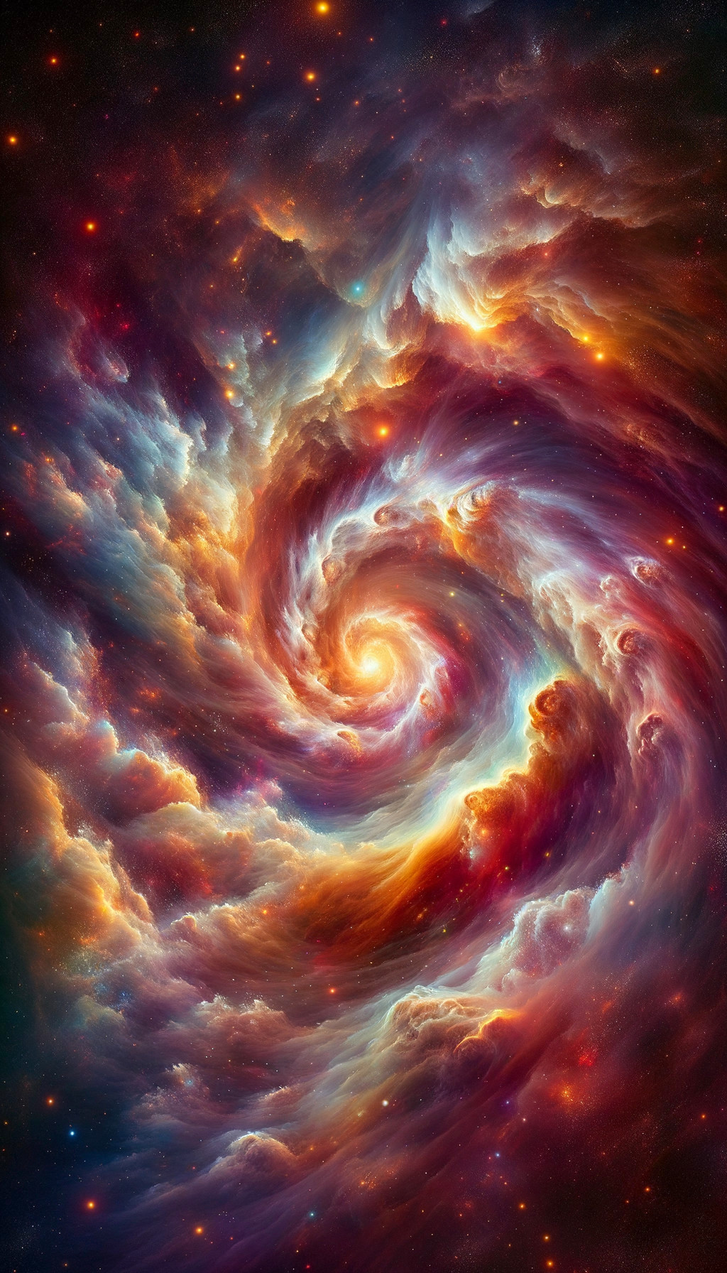 Vibrant Cosmic Swirl Depicting Galaxy Formation