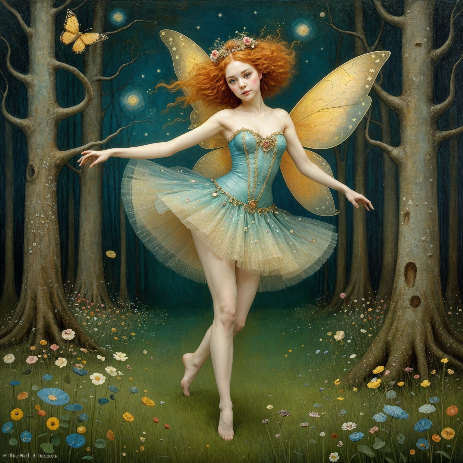 Whimsical Fairy in a Magical Forest Setting