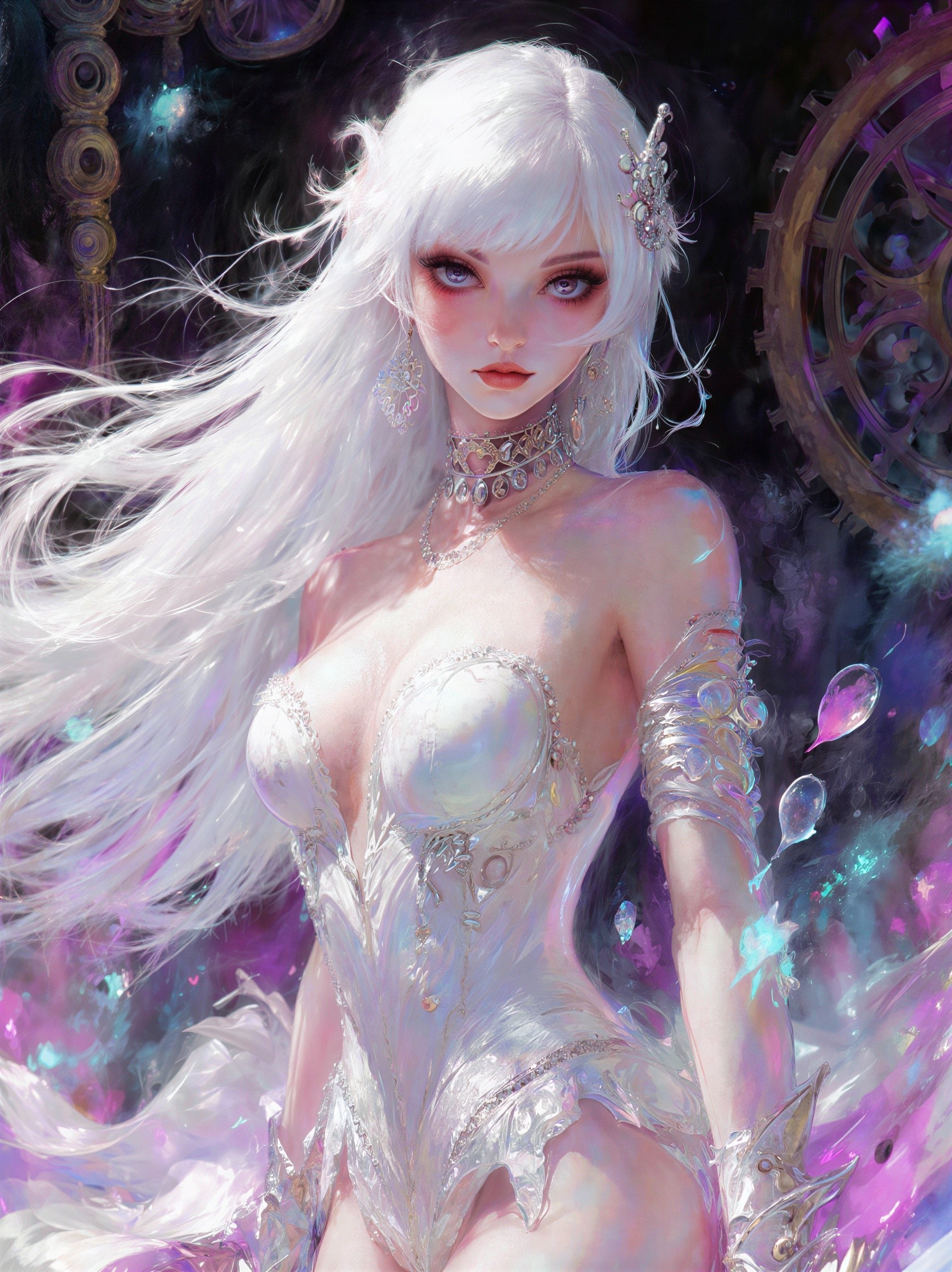 Digital Painting of Woman in Steampunk Corset Style