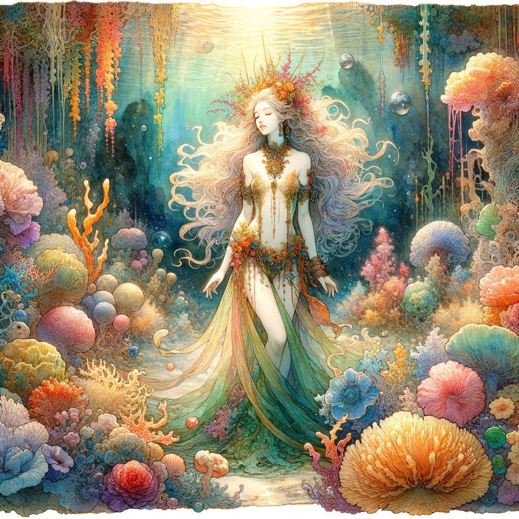 Serene Mermaid in a Mystical Underwater Scene