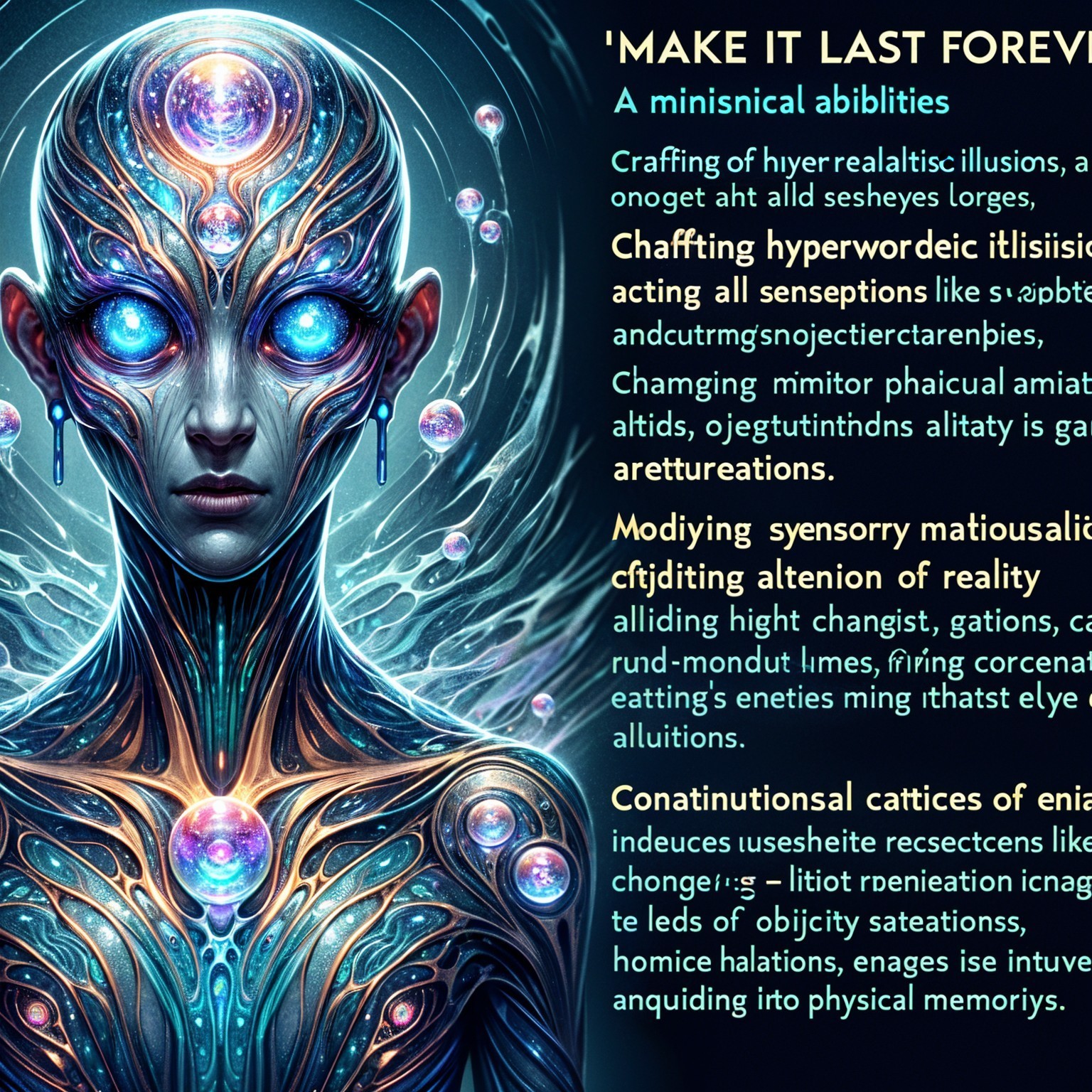 Futuristic Figure Merging Technology and Humanity