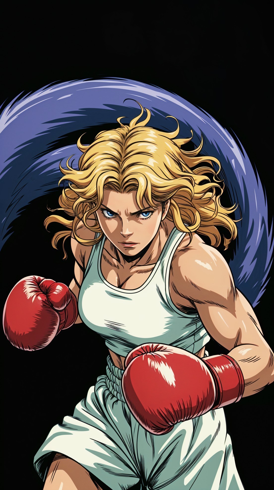 Female Boxer in Sleeveless Top and Boxing Shorts