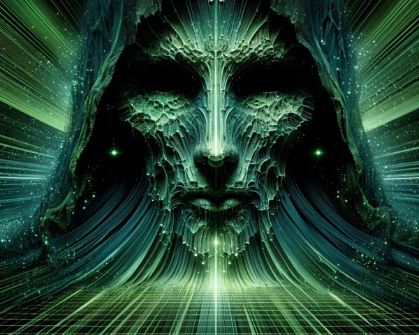 Mystical Figure in Hooded Cloak with Radiant Light