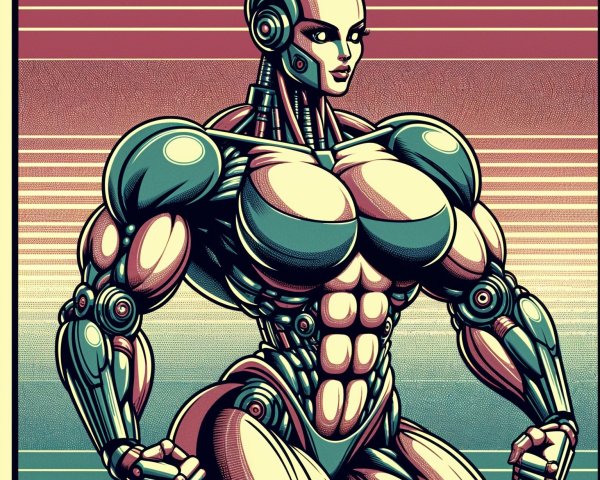 Stylized Humanoid Robot with Sleek Design and Background