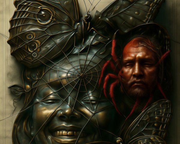 Surreal Composition of Nature and Human Form Elements