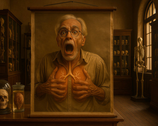 Portrait of an Elderly Man in a Macabre Setting