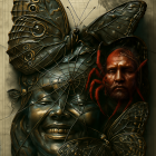 Surreal Composition of Nature and Human Form Elements