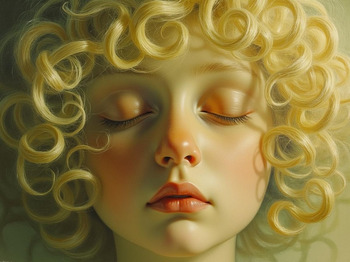 Close-Up of a Serene Young Face with Delicate Features