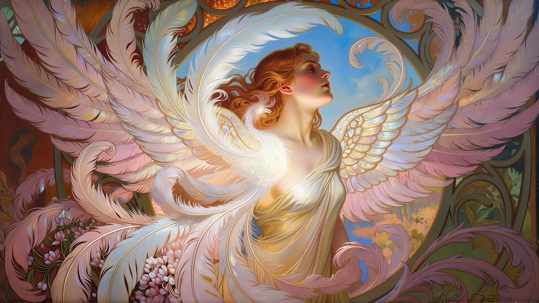 Medium Shot of a Woman with Red Hair and Makeup