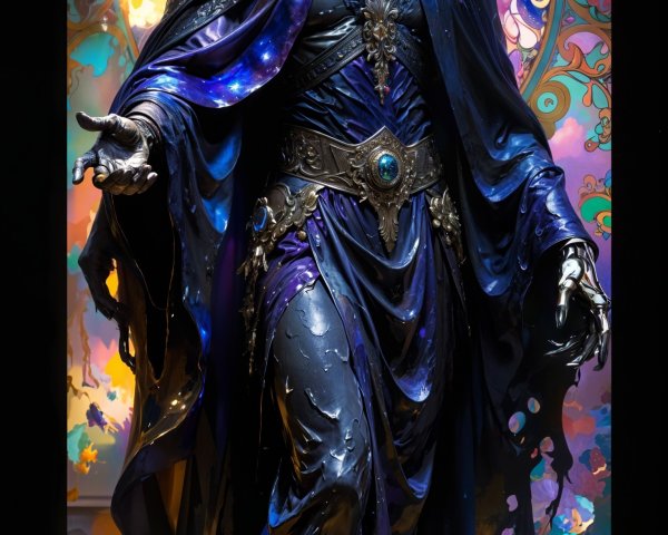 Digital Painting of a Skeletal Grim Reaper in Robes