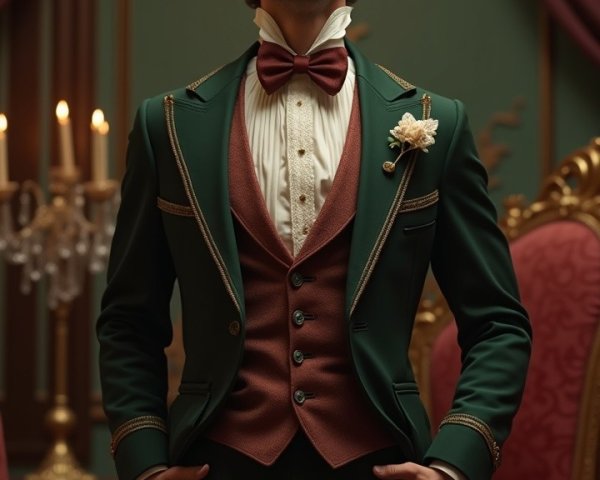 Stylish Young Man in Elegant Room with Opulent Decor