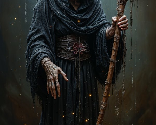 Skeletal Grim Reaper in Dark Mystical Atmosphere