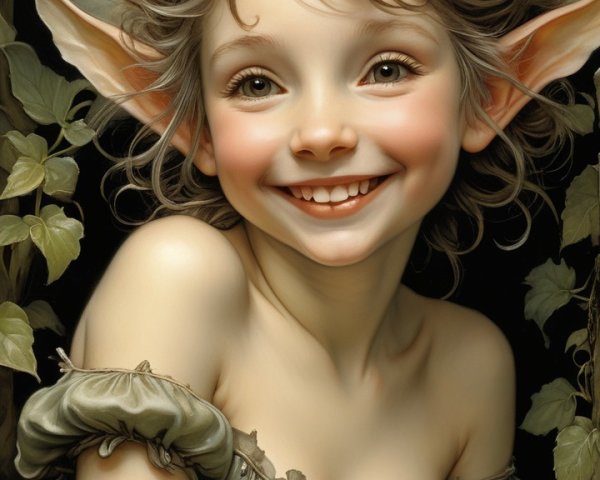 Whimsical Fairy with Butterfly Wings in Woodland Scene