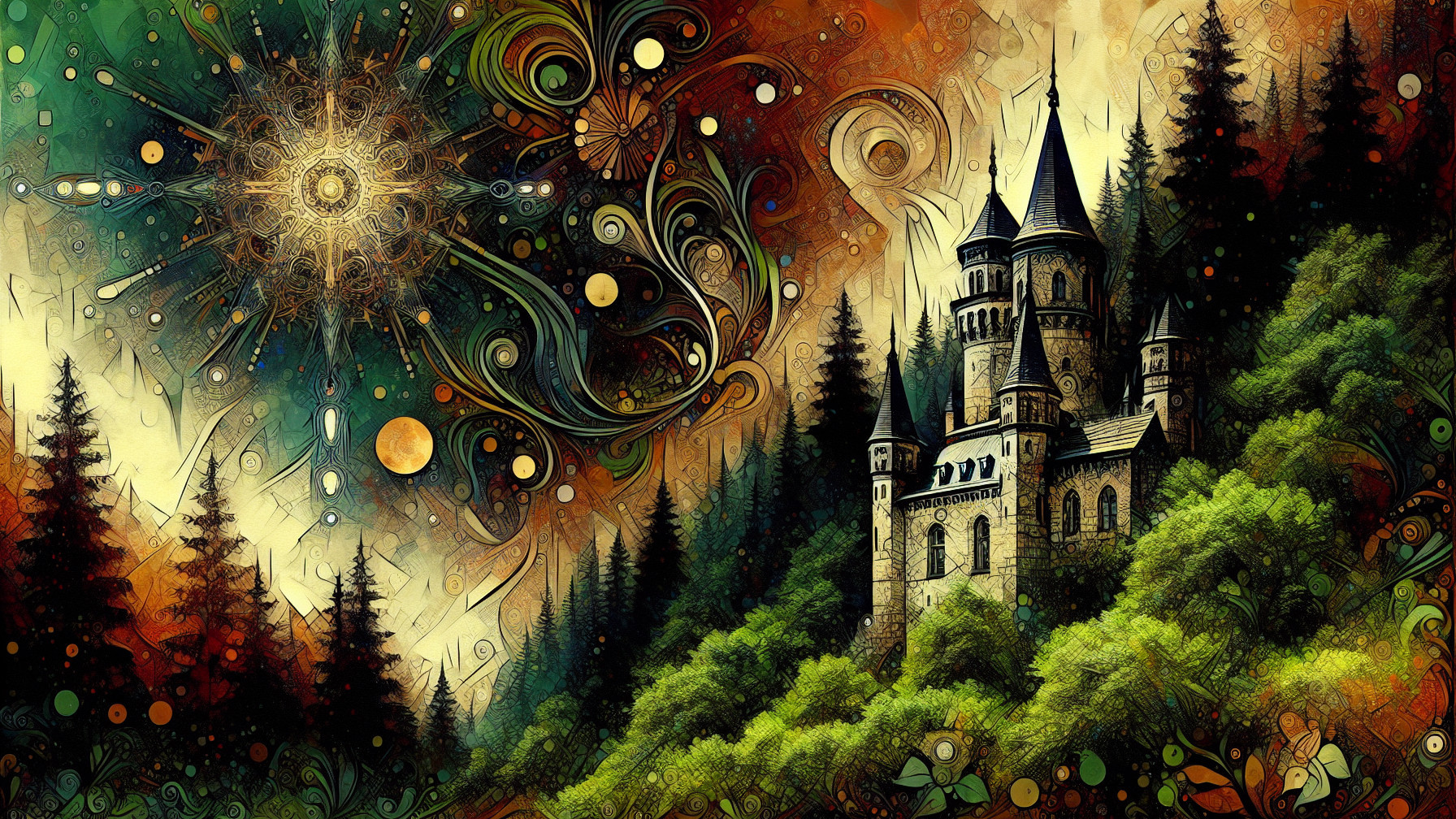 Psychedelic Digital Painting of a Mystical Landscape