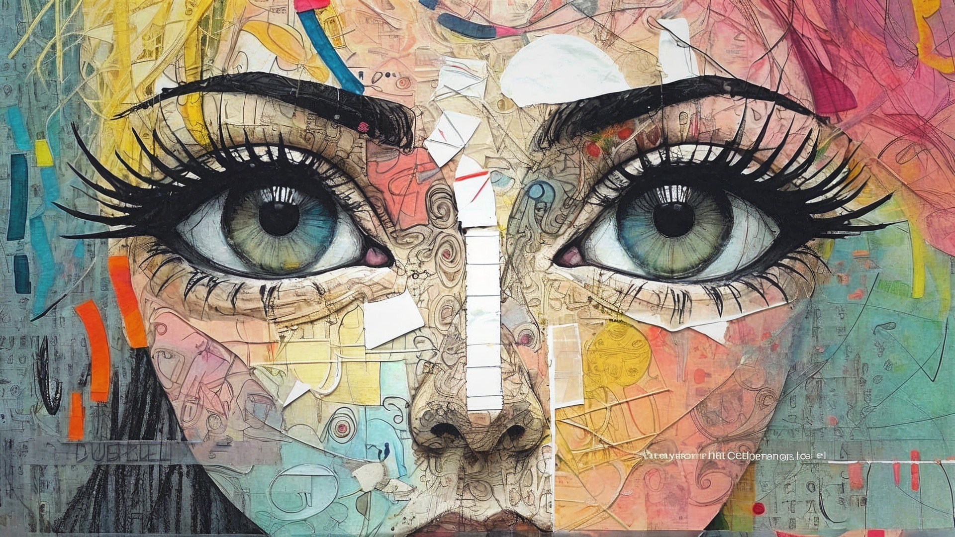 Colorful Portrait Highlighting Large Expressive Eyes