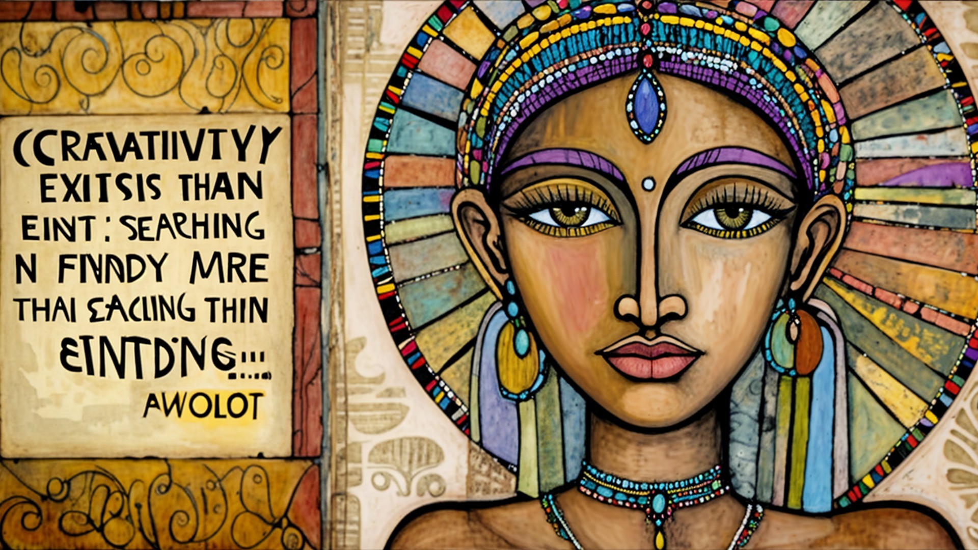 Vibrant Portrait of a Woman with Cultural Elements