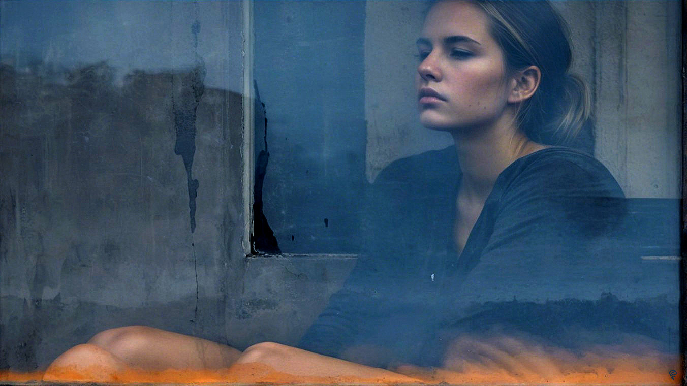 Contemplative Young Woman by a Window in Soft Light