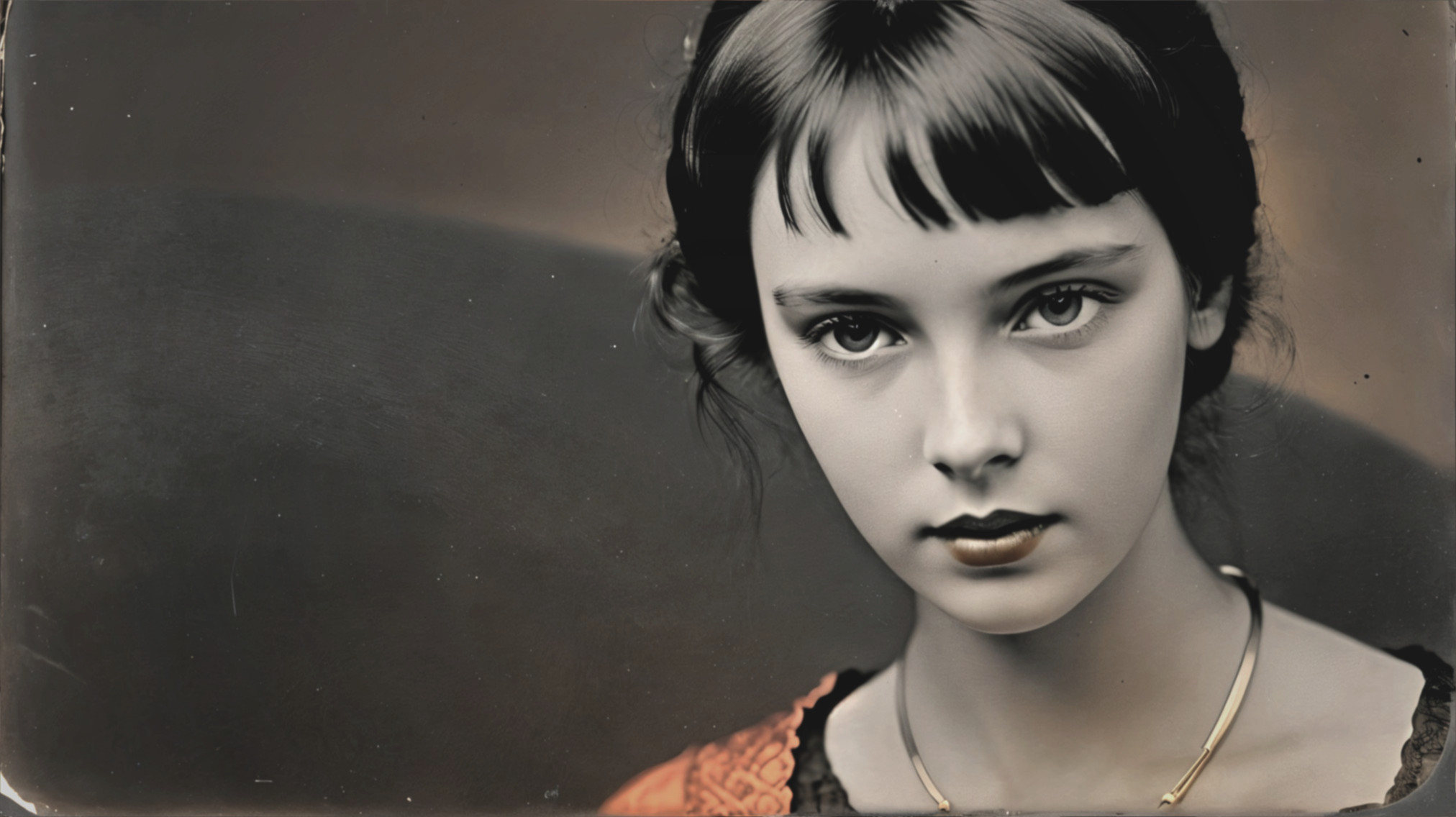 Young Woman with Vintage Aesthetic and Striking Features