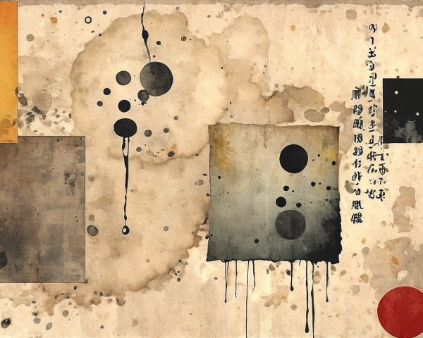 Abstract Composition with Textured Beige Background