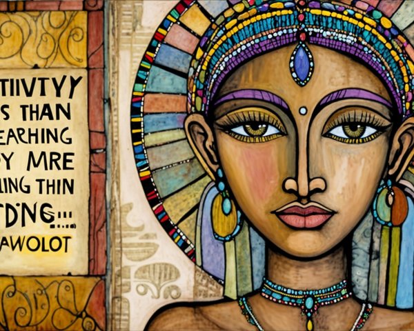 Vibrant Portrait of a Woman with Cultural Elements