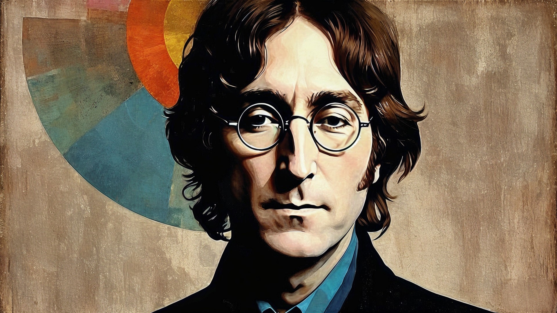 Stylized portrait of a contemplative man with glasses