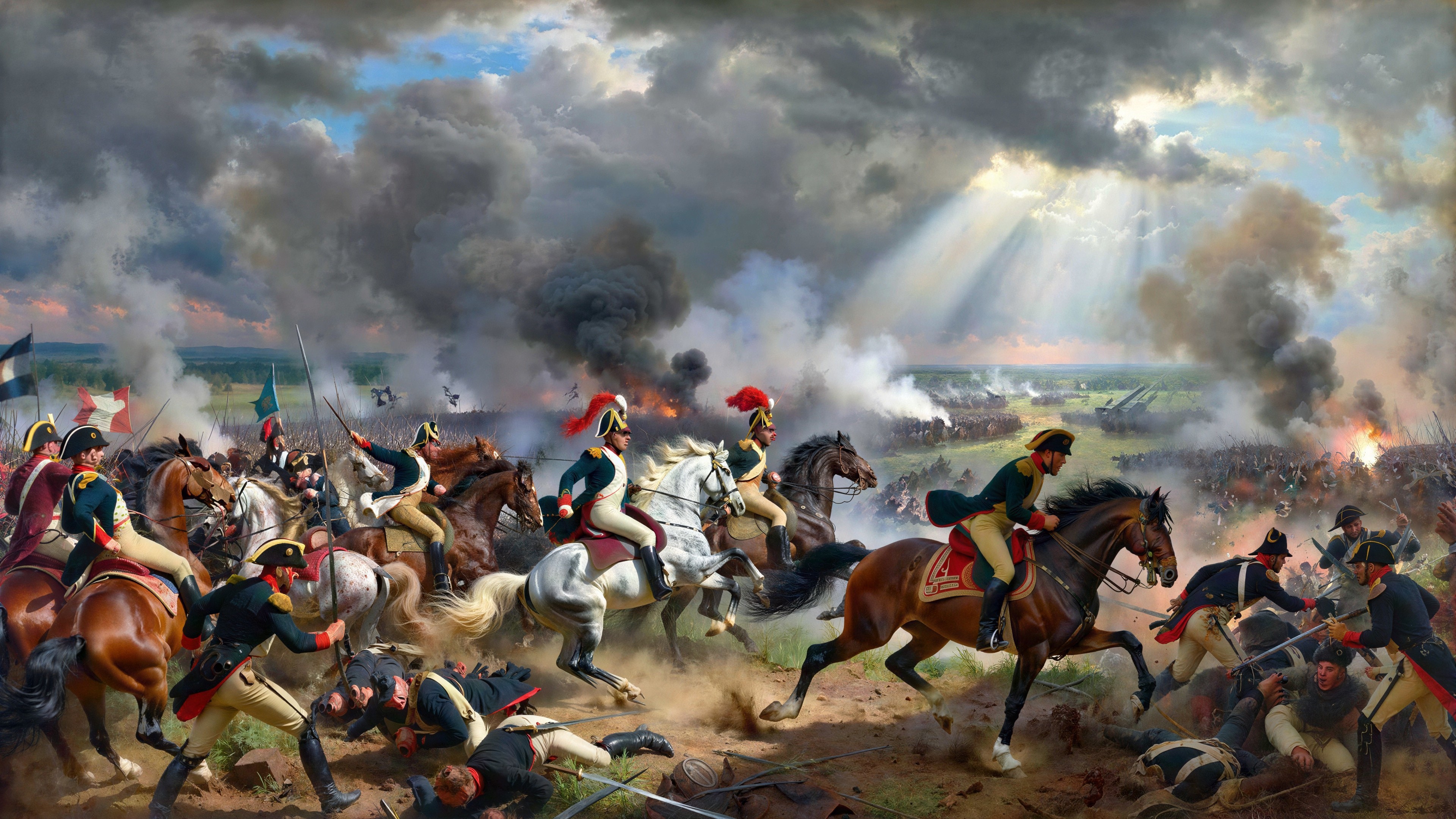 Battle Scene with Soldiers on Horseback and Foot