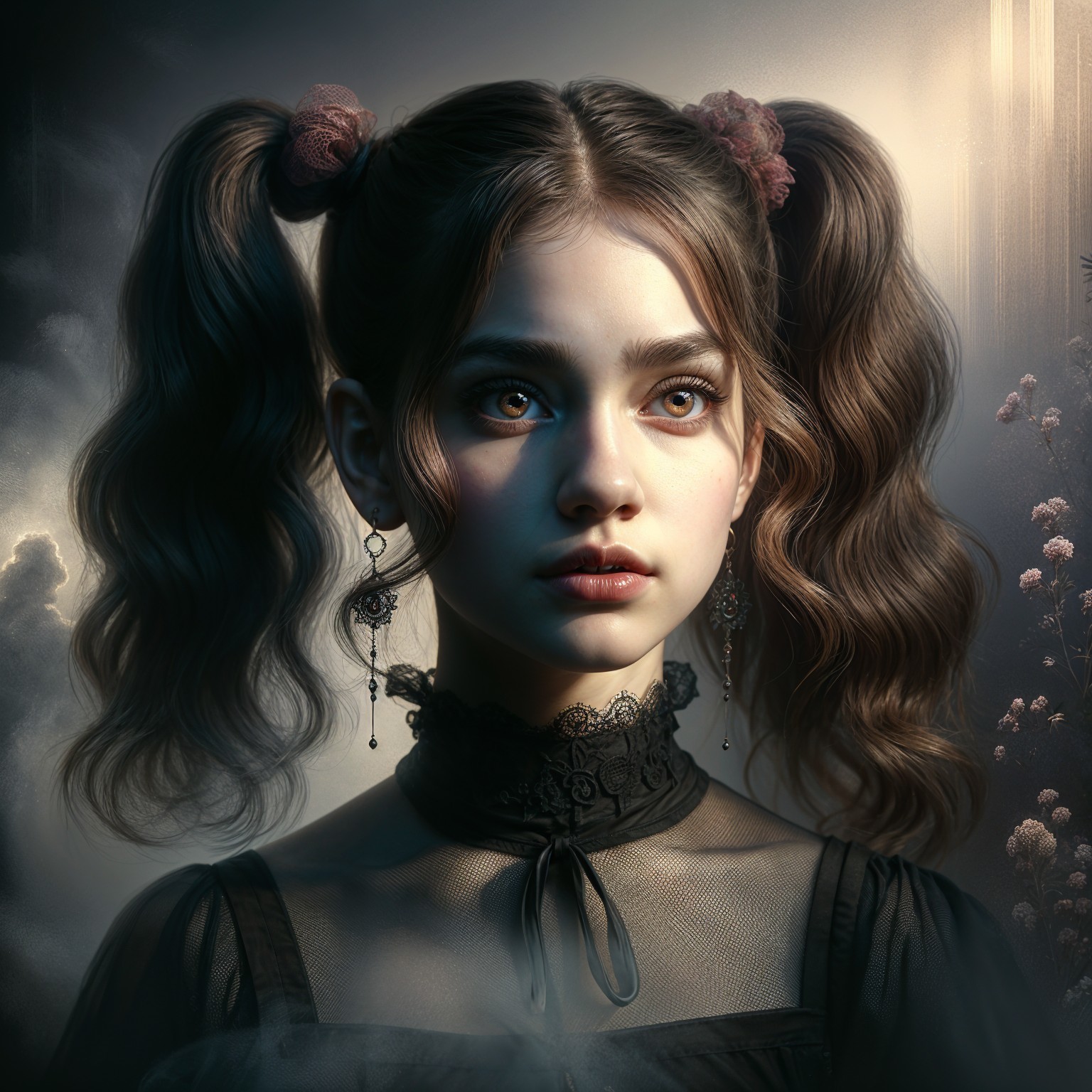 Contemplative Young Girl in Dreamlike Setting