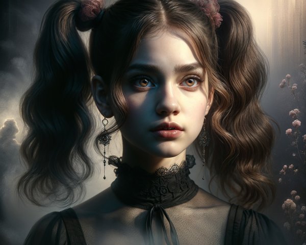 Contemplative Young Girl in Dreamlike Setting