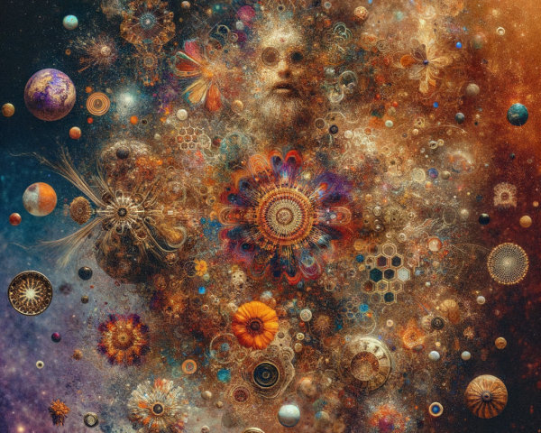 Vibrant Cosmic Landscape with Intricate Patterns