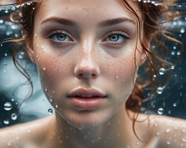 Serene Portrait of a Young Woman in Water