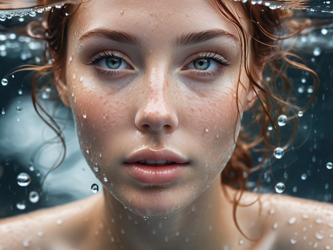 Serene Portrait of a Young Woman in Water