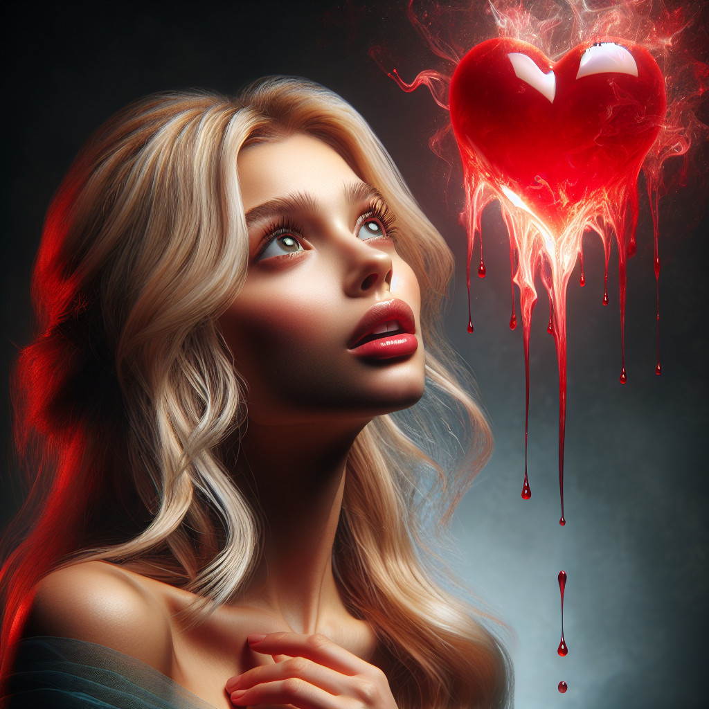 Portrait of a Young Woman with Luminous Heart Above