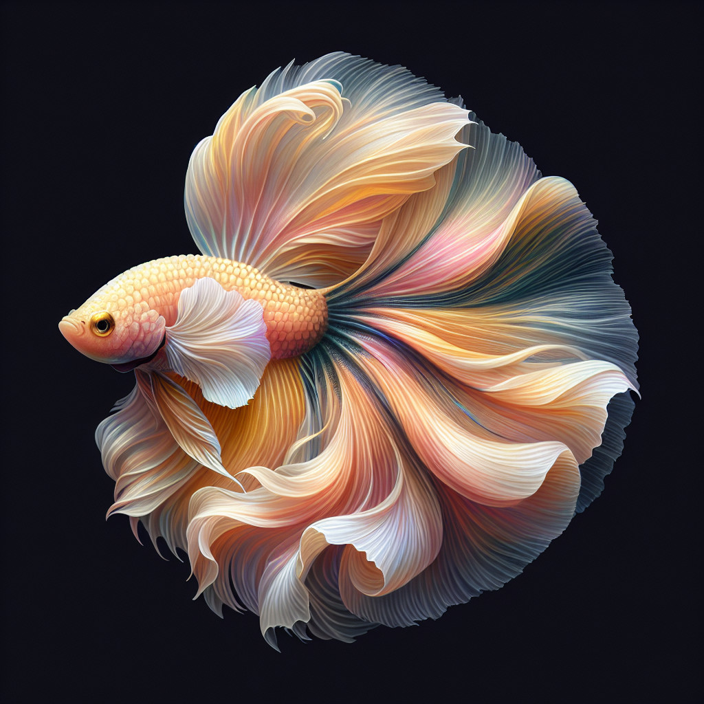 Betta Fish with Elaborate Fins and Vibrant Colors