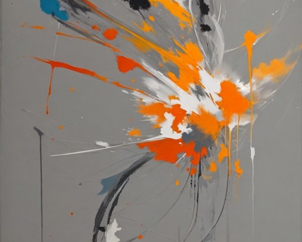 Abstract Painting with Dynamic Brushstrokes and Colors