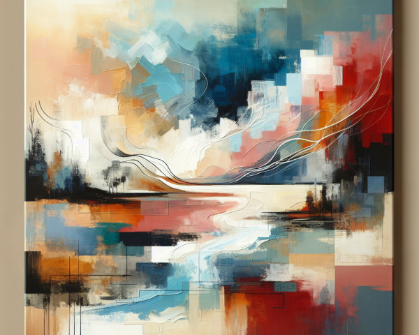 Vibrant Abstract Artwork with Colorful Brushstrokes