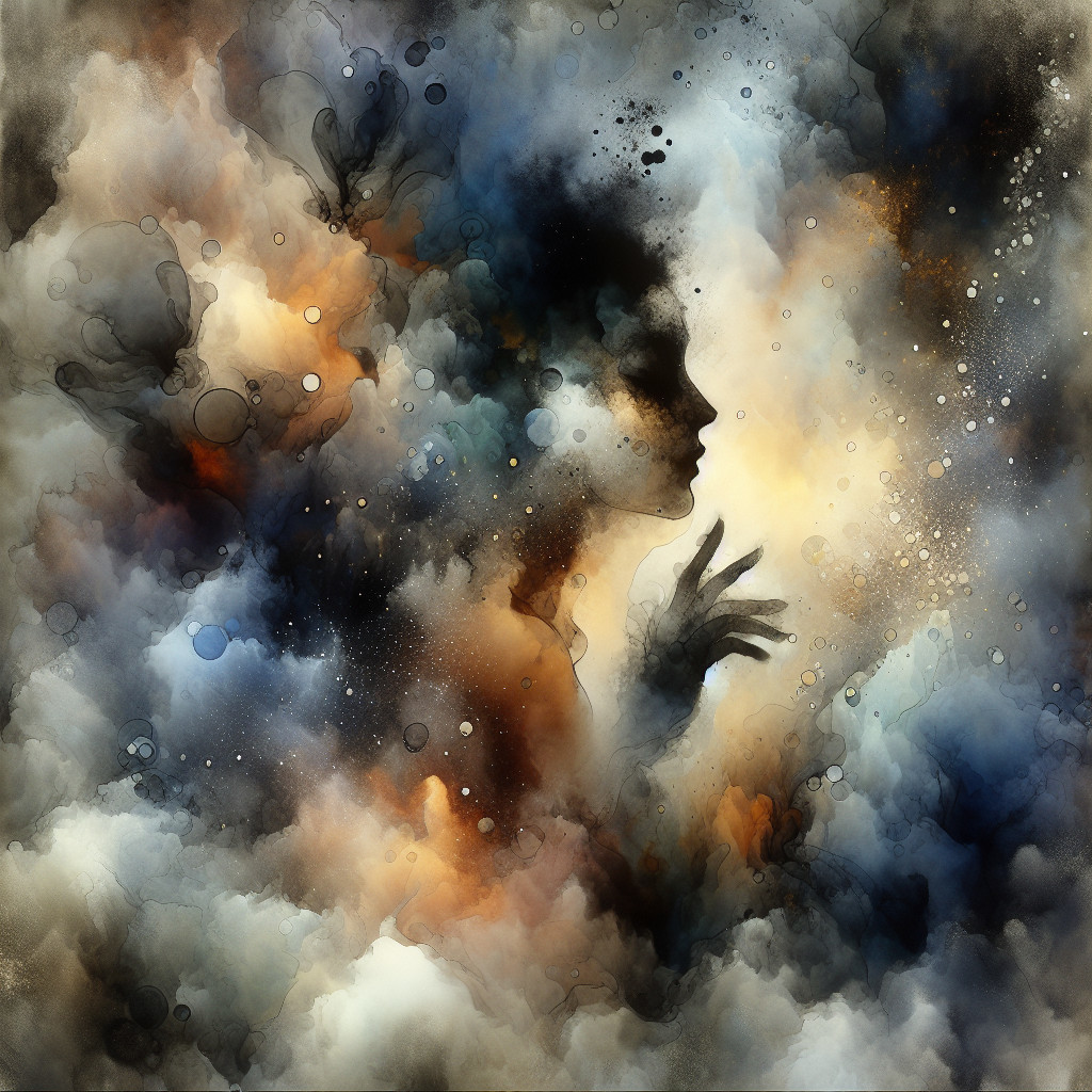 Ethereal Silhouette in Vibrant Abstract Colors