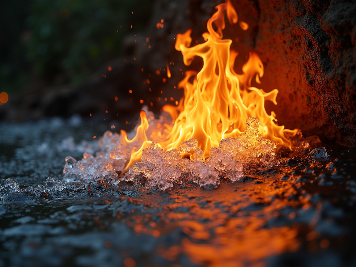 Flames Above Water Showcasing Nature's Duality