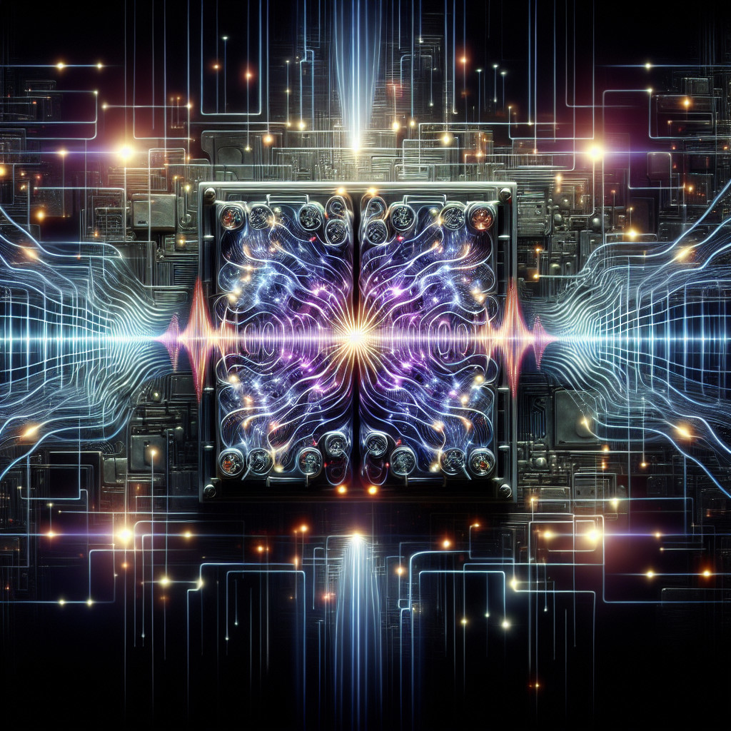 Futuristic Digital Landscape with Vibrant Circuits and Light