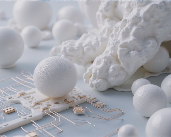 Macro Photograph of White Spherical Art Installation