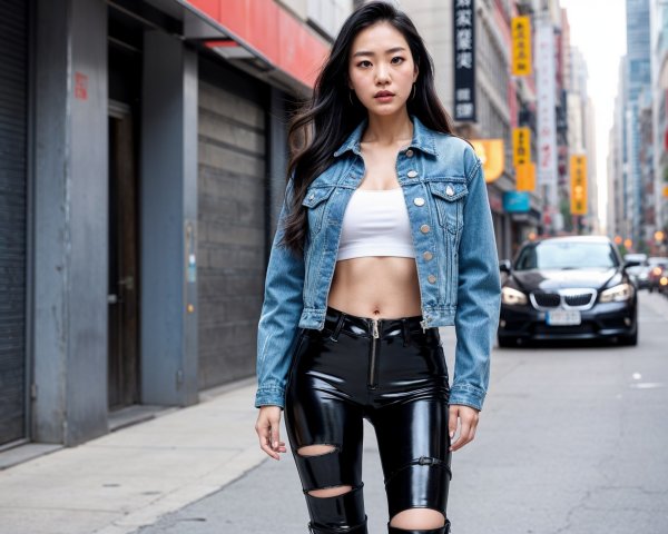 Confident Young Woman in Urban Fashion Scene