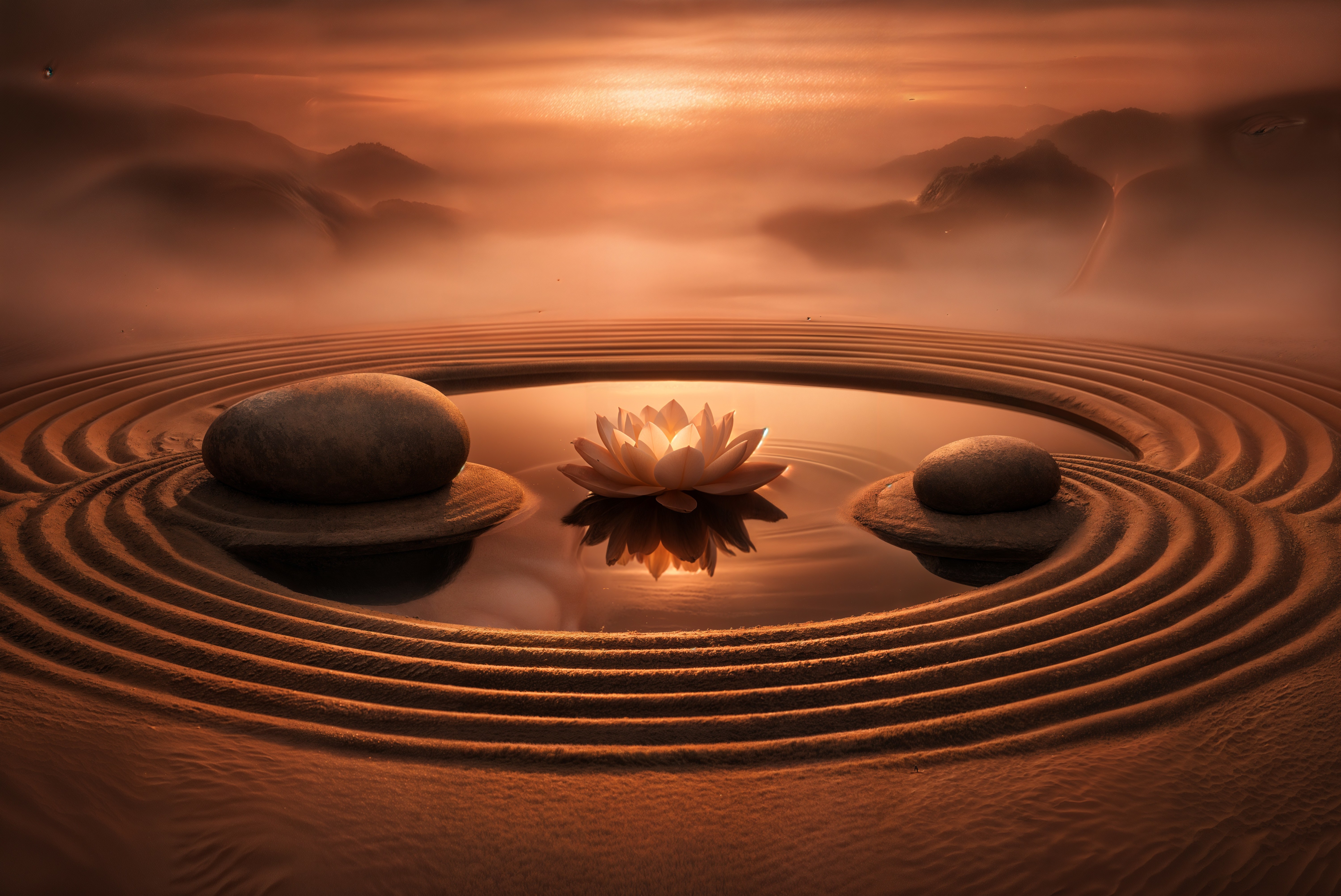 Detailed Desert Landscape Transformed into Zen Garden